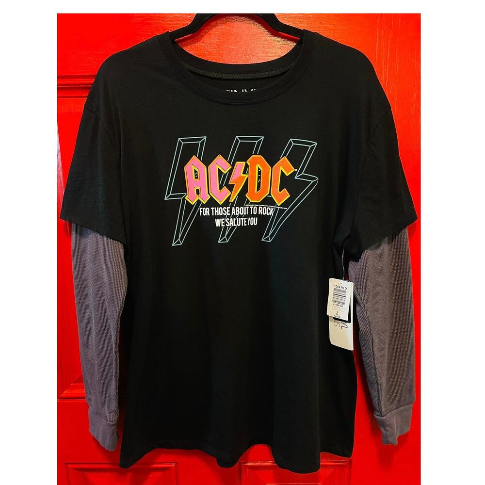 New Torrid 1 (1X 14/16) AC/DC Concert Rock Tour 2fer Long Sleeve T Shirt Punk
